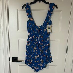 BeBop Blue Floral Jumpsuit